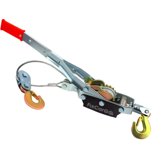 Лебёдка ручная рычажная 2 т. со стальным тросом 4,8 мм, 3 м, 2 крюка