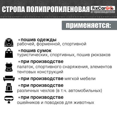Стропа текстильная ленточная со светоотражающей нитью 45 мм, 1,47 т.